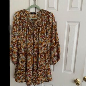Kourt Floral Long Sleeve Dress- Small